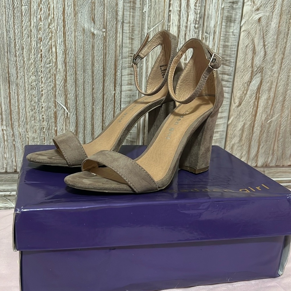 Madden Girl Tan Strappy Heels